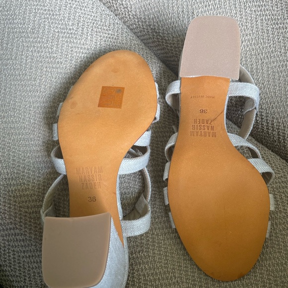 Maryam Nassir Zadeh Palma 3" Heel Sandals Flax 36 - Picture 8 of 10
